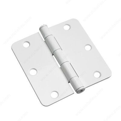 3-1/2" BUTT HINGE 1/4" RADIUS WHITE