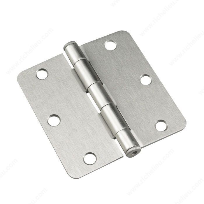 3-1/2" BUTT HINGE 1/4" RADIUS BRUSHED NICKEL