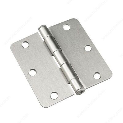 3-1/2" BUTT HINGE 1/4" RADIUS BRUSHED NICKEL