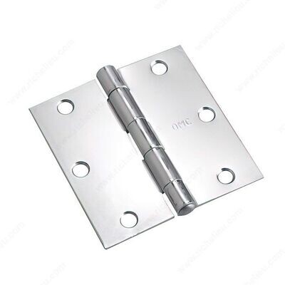 3-1/2" BUTT HINGE SQUARE ZINC