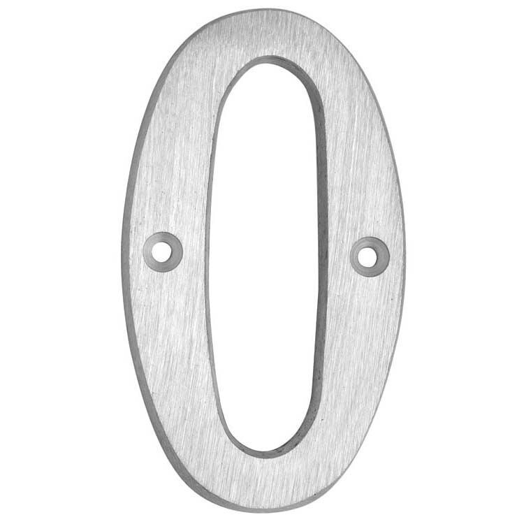 HOUSE NUMBER 4" #0 BRUSHED ALUM