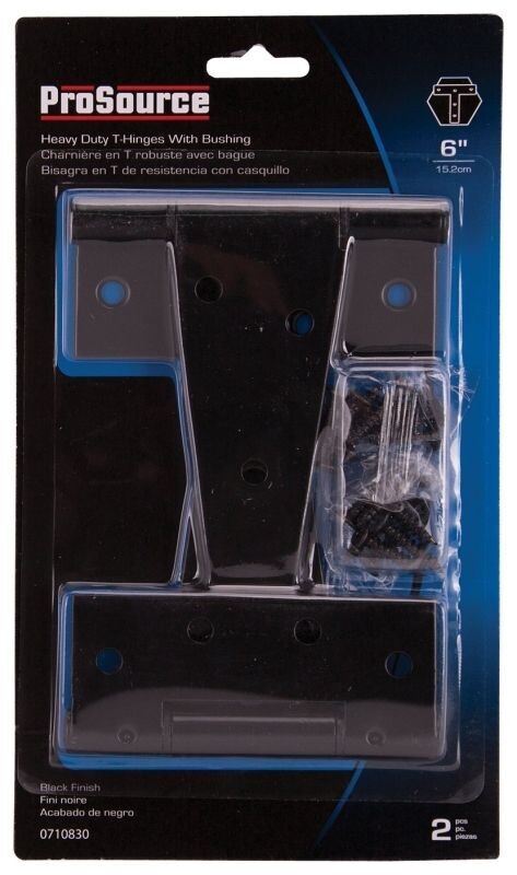 6" T-HINGES BLACK