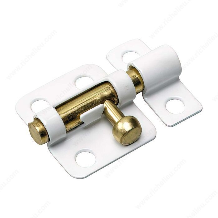 REGULAR DUTY BARREL BOLT WHITE BRASS 2"