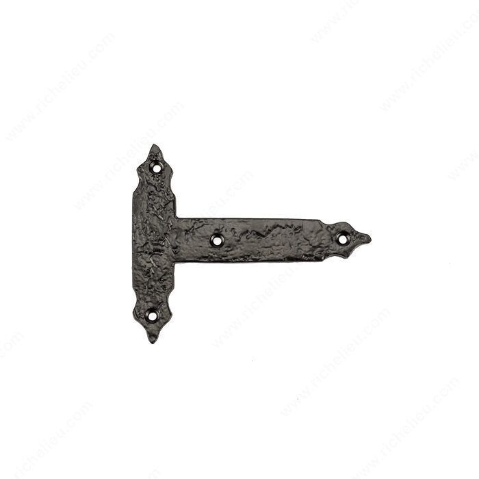 DECORATIVE T-HINGE BRACKET FOR BARN DOOR BLACK