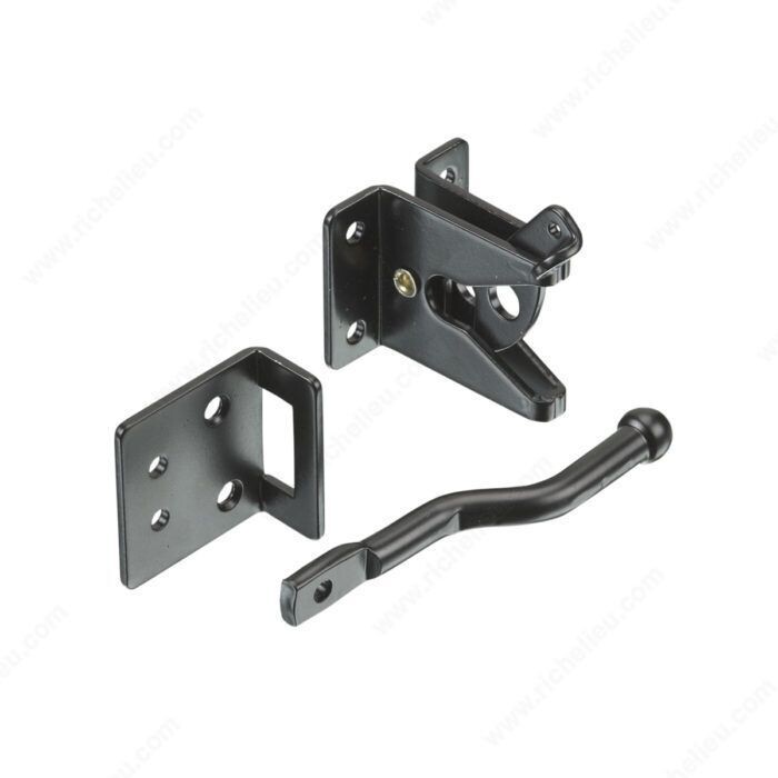 GATE LATCH SELF-ADJUSTING BLACK