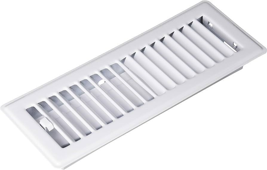 3" X 10" Metal Floor Register White