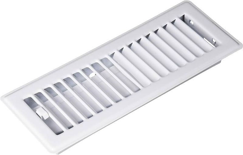 3" X 10" Metal Floor Register White