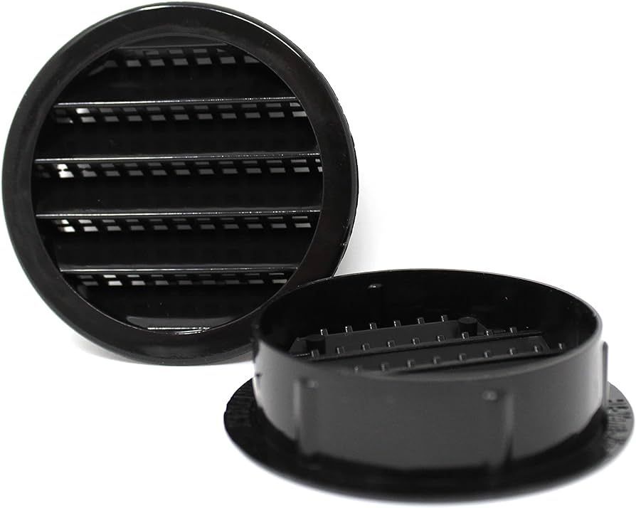 6" Plastic Louver Vent Black