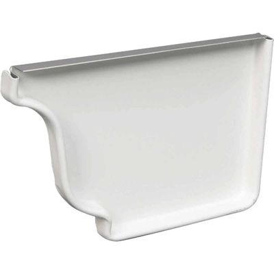 4" Gutter End Cap Right Hand White