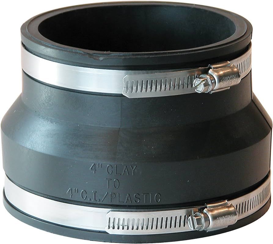 4" Clay to PVC Reducer Fernco