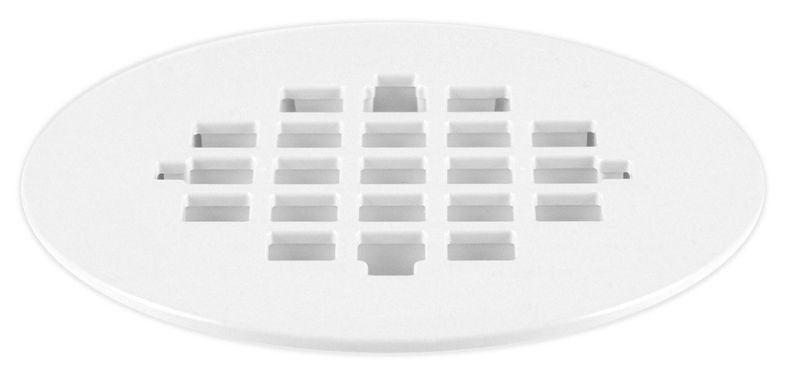 Shower Strainer White Round Snap-In