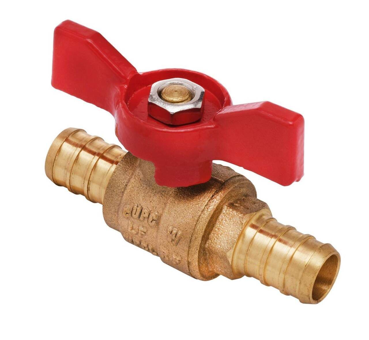 1/2" Pex Ball Valve Short Handle Red