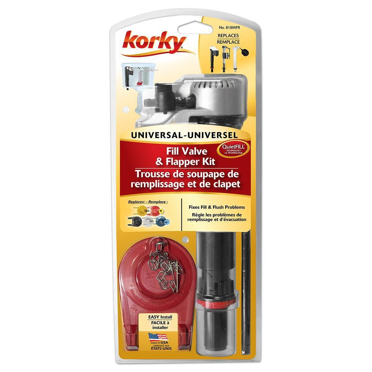 Korky Quiet Fill Valve & Flapper