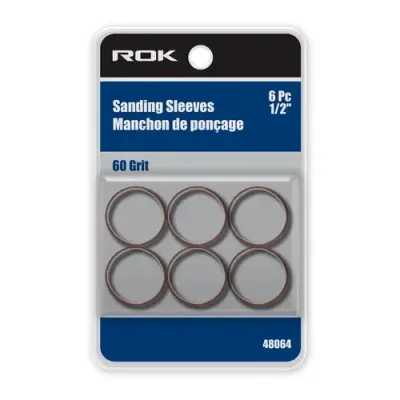 1/2" Sanding Sleeves 60 Grit 6 Pcs