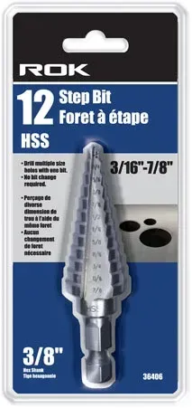 12 Step Bit 3/16" - 7/8"