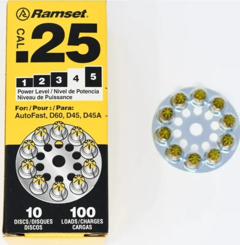 Ramset Yellow .25 Caliber Disc Shot 100