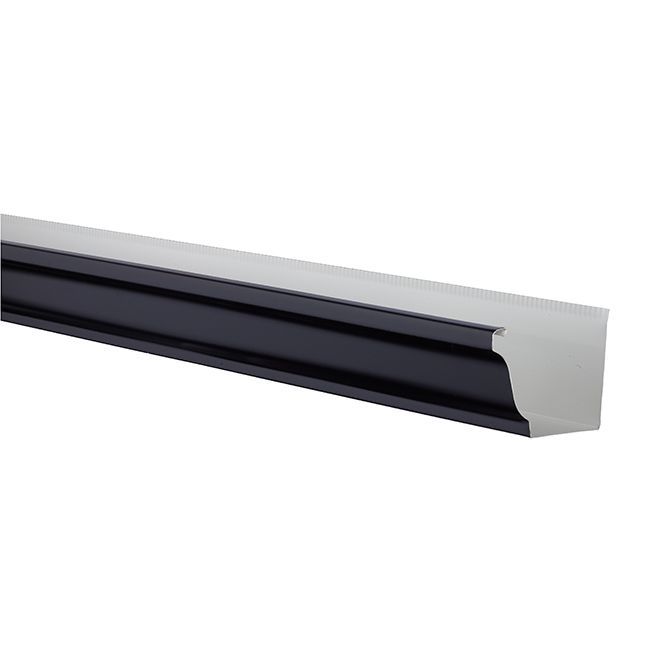 5" x 10' Aluminum Gutter Black