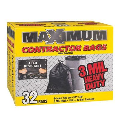 Maximum Garbage Bags Black 32pcs 33 Maximum Garbage Bags Black 32pcs 33" x 48"