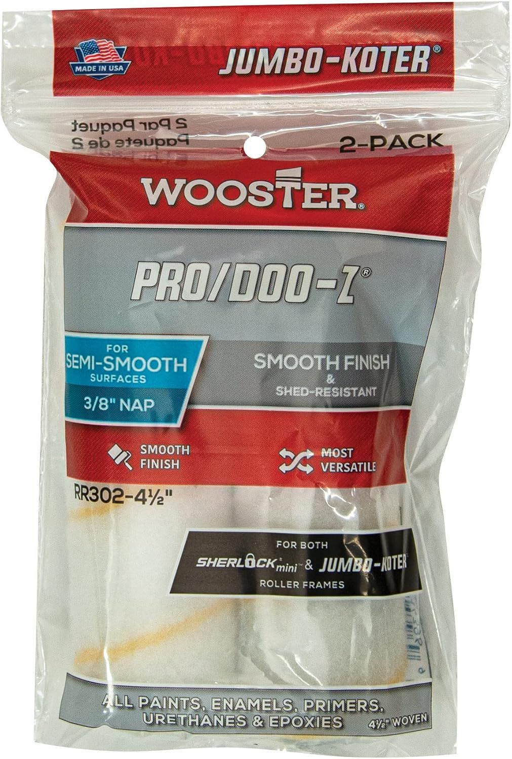 Wooster 4-1/2" Jumbo-Koter Mini Roller 3/8" Nap