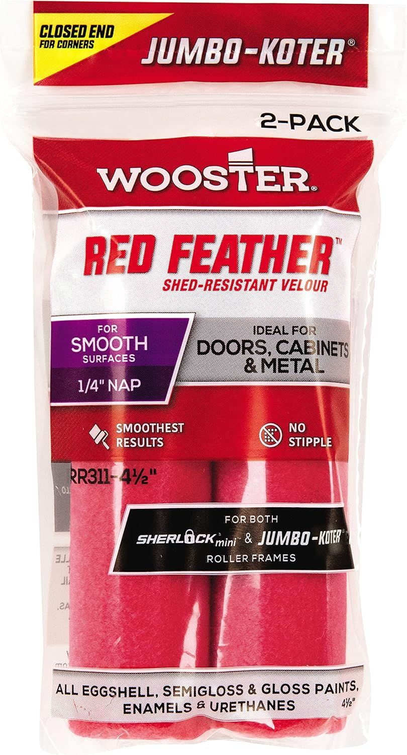 Wooster 4-1/2" Jumbo-Koter Red Feather Roller 1/2" Nap