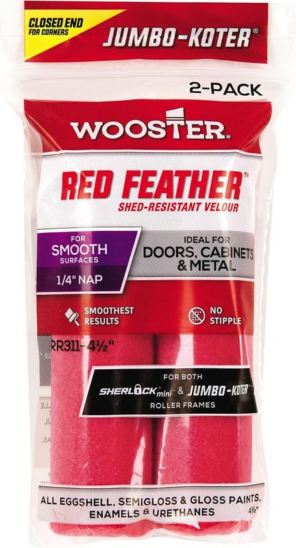Wooster 4-1/2" Jumbo-Koter Red Feather Roller 1/2" Nap