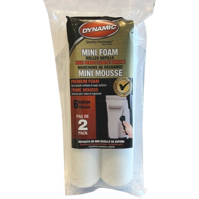 Dynamic 6" Foam Mini Roller Refills 2 Pack