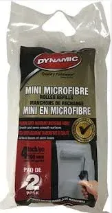 Dynamic 4" Microfiber Mini Roller Refill 6mm (1/4") Nap 2 Pack