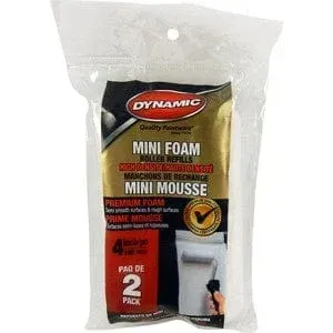 Dynamic 4" Foam Mini Roller Refill 2 Pack