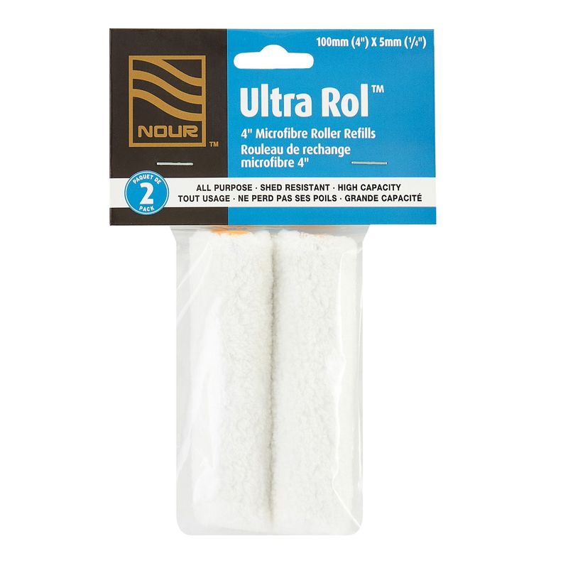 Nour 4" Microfiber Mini Roller 5mm (1/4") 2 Pack
