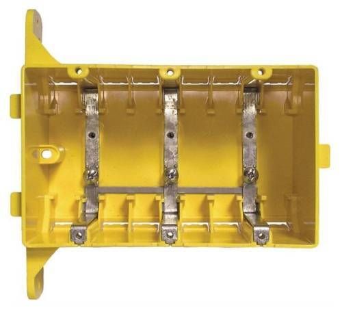 3 GANG BOX - PLASTIC YELLOW