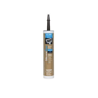 Tube of DAP Silicone Plus Black 319 mL sealant for window, door & siding applications 