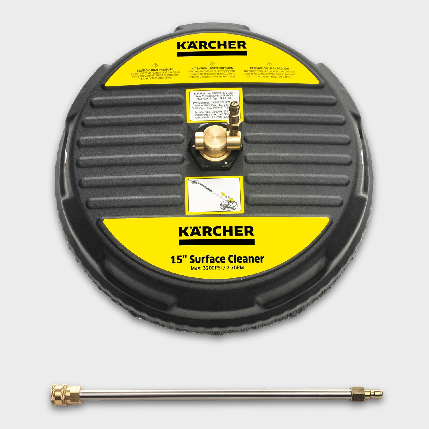 KARCHER POWER WASHER SURFACE CLEANER Karcher powerwasher surface cleaner attachment for pressure washer to clean flat surfaces.