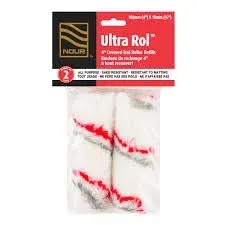 Nour 4" Red-Grey Ultra Rol Roller Refill 10mm (3/8") 2 Pack
