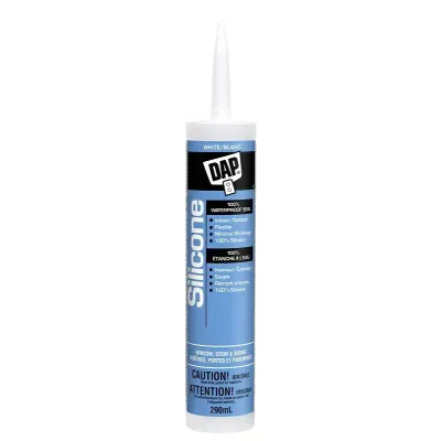 290 mL DAP white 100% silicone sealant cartridge for window door siding joints — waterproof, flexible, mold‑resistant