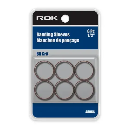 1/2" Sanding Sleeves 60 Grit 6 Pcs