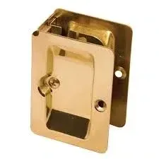 SLIDING DOOR LOCK PASSAGE POLISHED BRASS
