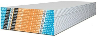 1/2" x 4' x 8' regular drywall panel with high-strength, sag-resistant gypsum core and 100% recycled face and back paper.