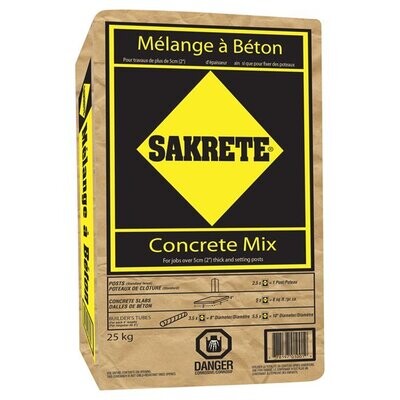 Concrete bags found at Dunbar Lumber Supply. Brands carried are Sakrete, Quikrete, Basalite and Custom. 