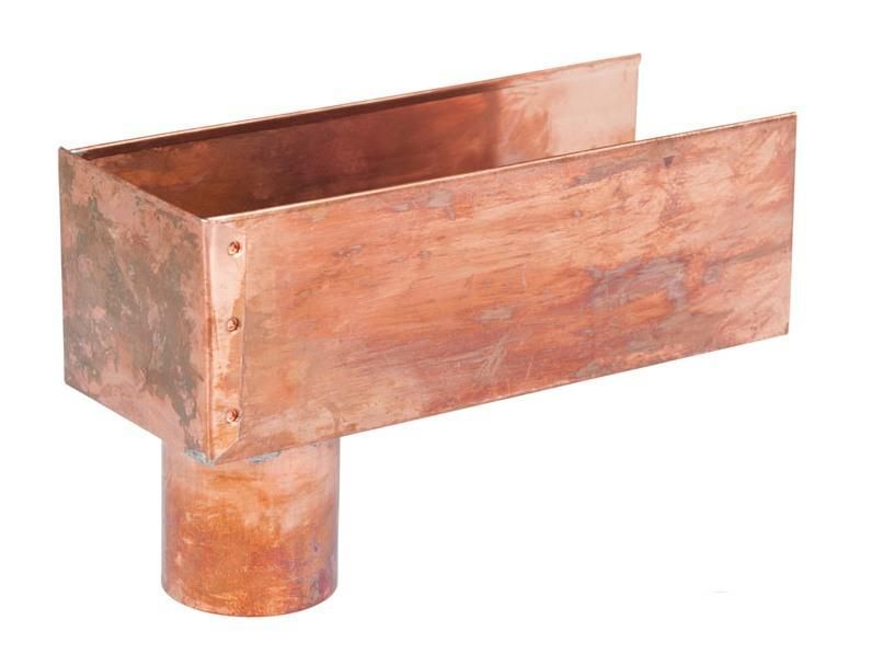 3 inch copper scupper for draining flat roofs and parapet walls.