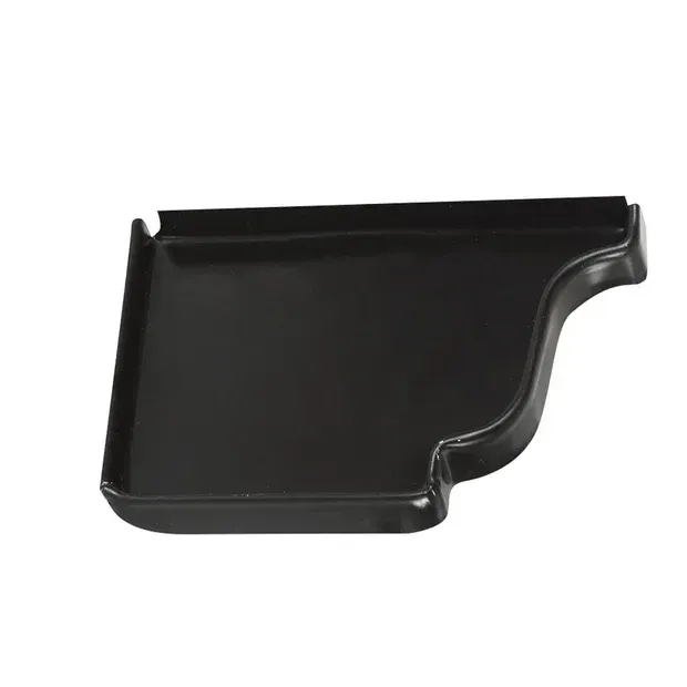 5 Inch black left hand gutter end cap for closing off a gutter run.