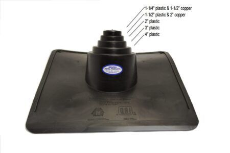 5-In-1 Plumbing Roof Flashing, an adjustable flashing for sealing roof vent pipe penetrations.