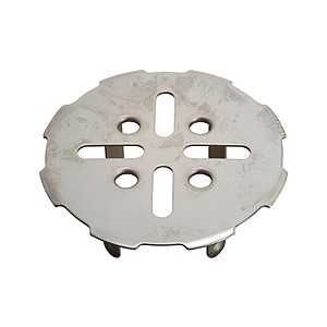 4 4 inch stainless steel snap-in strainer, for sink drains.