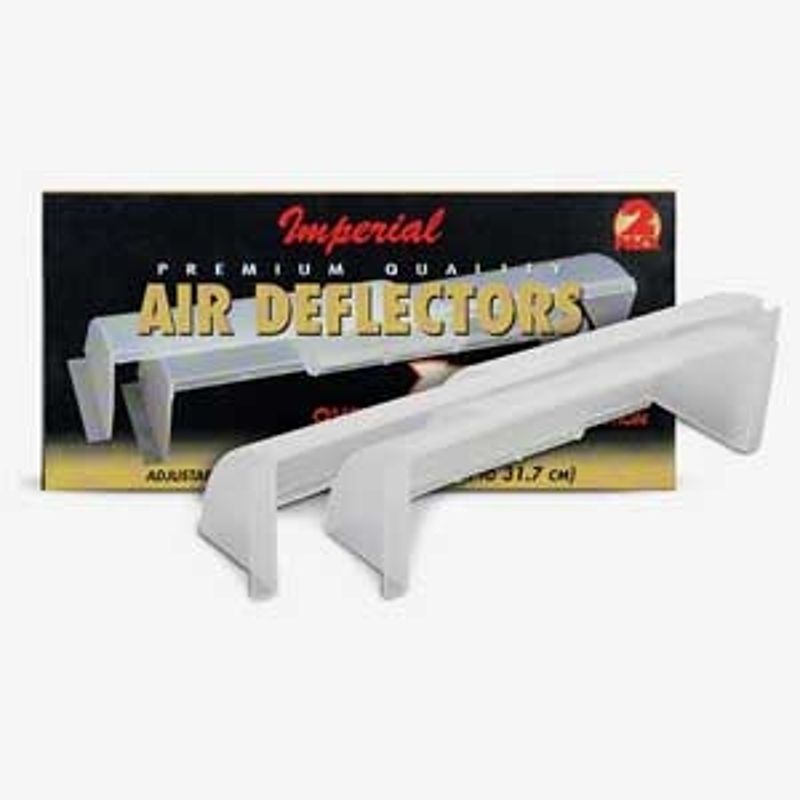 Two pack of air deflectors for redirecting airflow from heating ducts and vents.