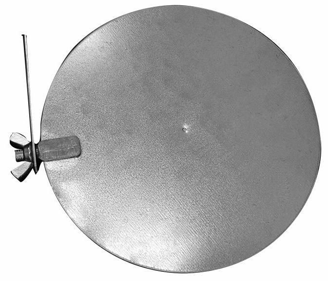 6 inch pipe damper for controlling airflow through ductwork.