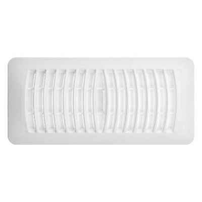 4 inch by 10 inch plastic floor register in white for HVAC floor vents.