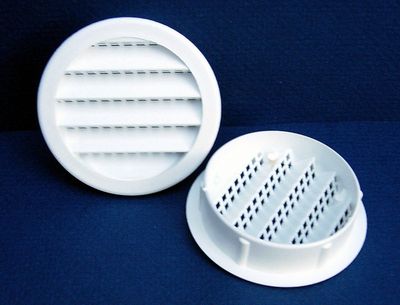 1 1 inch plastic louver vent in white.