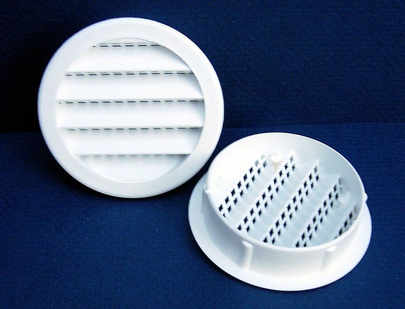 1-1/2 inch white plastic louver vent.