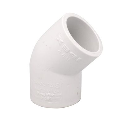 1-1/4 1-1/4 inch PVC 45 degree elbow fitting.