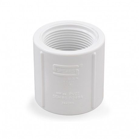 1-1/4 inch PVC x FIP plumbing fitting.