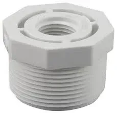 1-1/4 x 3/4 inch PVC bushing, MIP by FIP threaded.